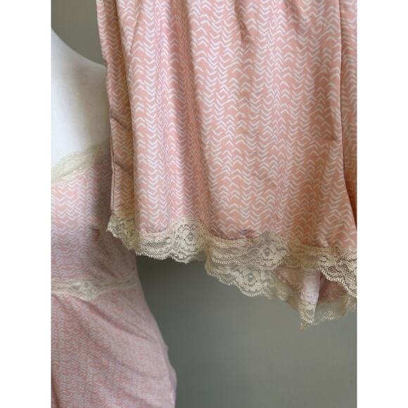 Babydoll Pink Pajama Set Lace Trim Cami Sexy Shorts Marilyn Monroe Sorority Pj L - Picture 9 of 13